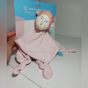 Manhattan Toy Teethe & Cuddle Mono Monkey Blankie Lovey Pink